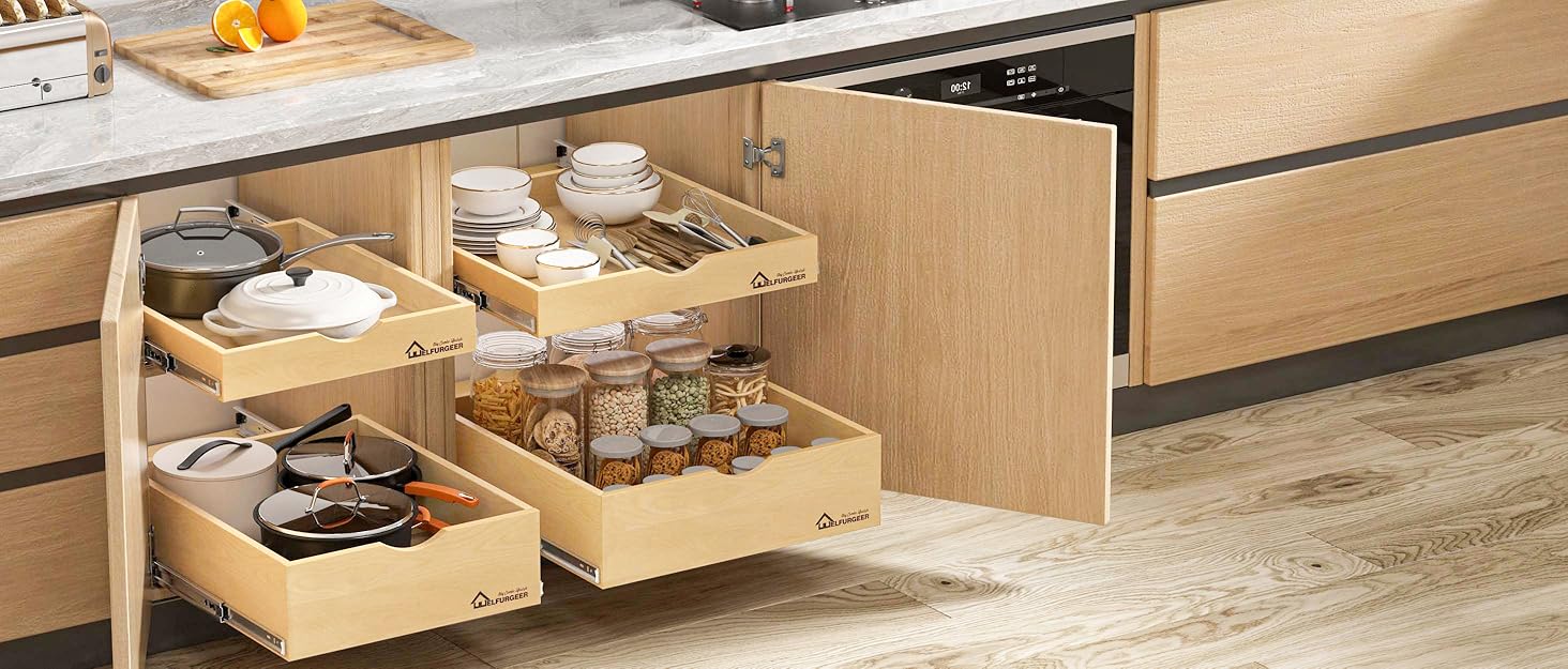 SOLBAKUILT Pull Out Organizer, Sliding Kitchen