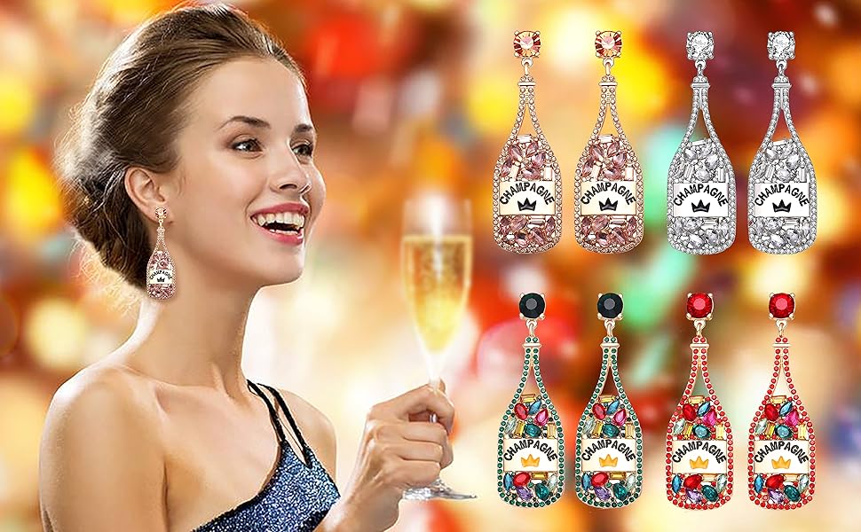 Rhinestone Champagne Earrings