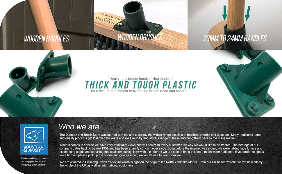 3Pack Plastic Broom Bracket, 4 Screw Holes Heavy Duty Broom Handle