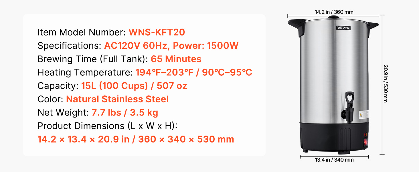 Commercial coffee urn