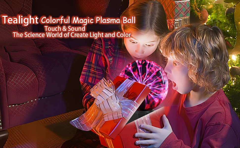 Tealight 8" Plasma Ball, Touch & Sound Plasma Ball Lamp, with Plug in