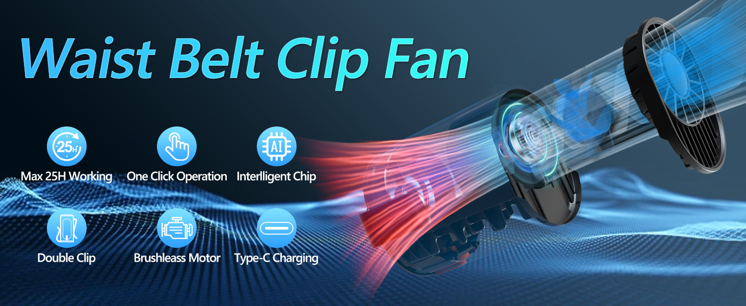 rechargeable waist fan,portable fan,personal fan,belt fan