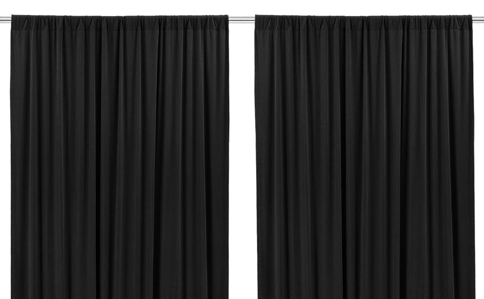 10ft x 10ft Black Wrinkle Free Backdrop Curtain Drapes