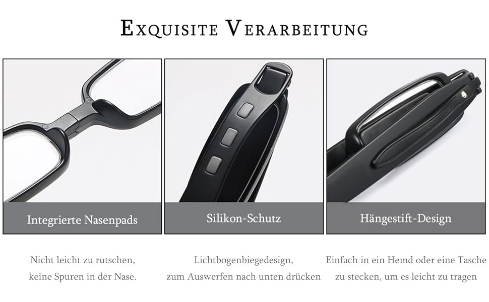 Lesehilfe für unterwegs,lesebrille mit hülle,lesebrille klein mit etui,mini lesebrille schmale
