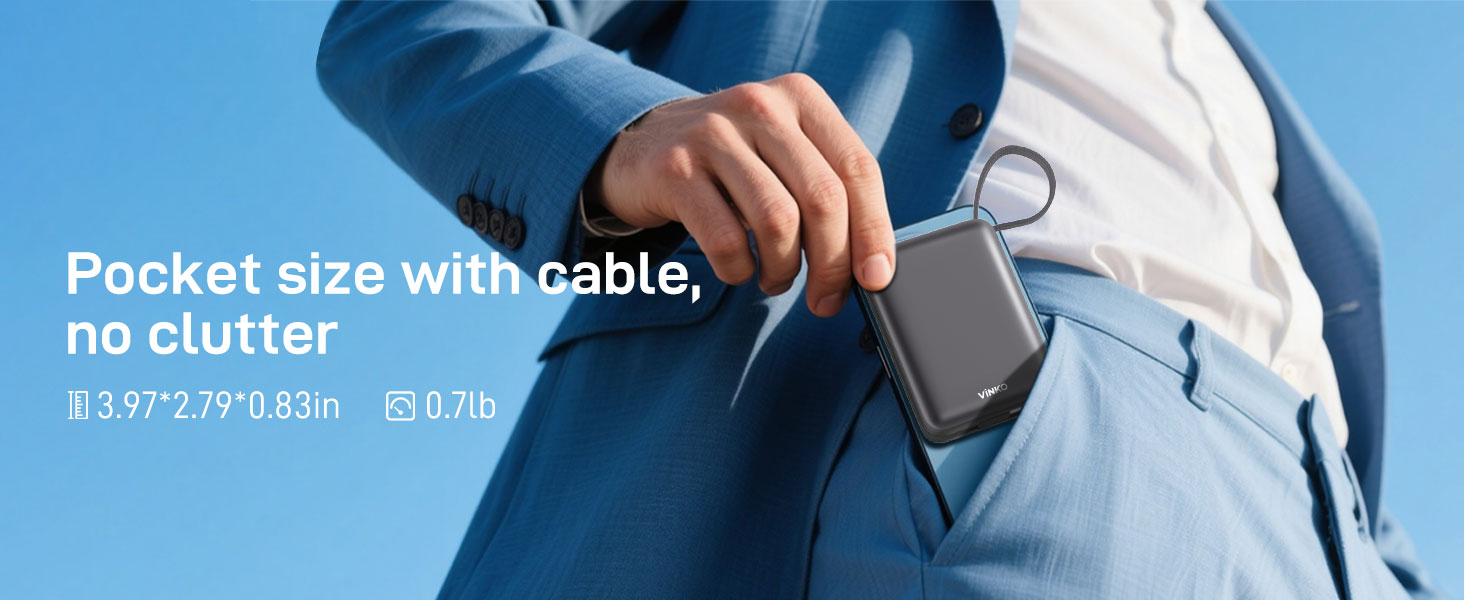 no clutter Pocket size with cable,