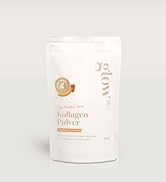 White resealable pouch containing Kollagen Pulver (collagen powder). Product features gold text and a circular logo. Package weight is 400g.