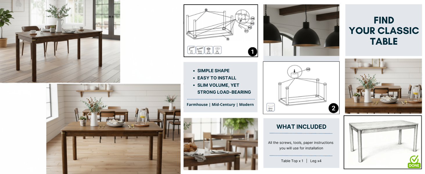 rectangular dining table