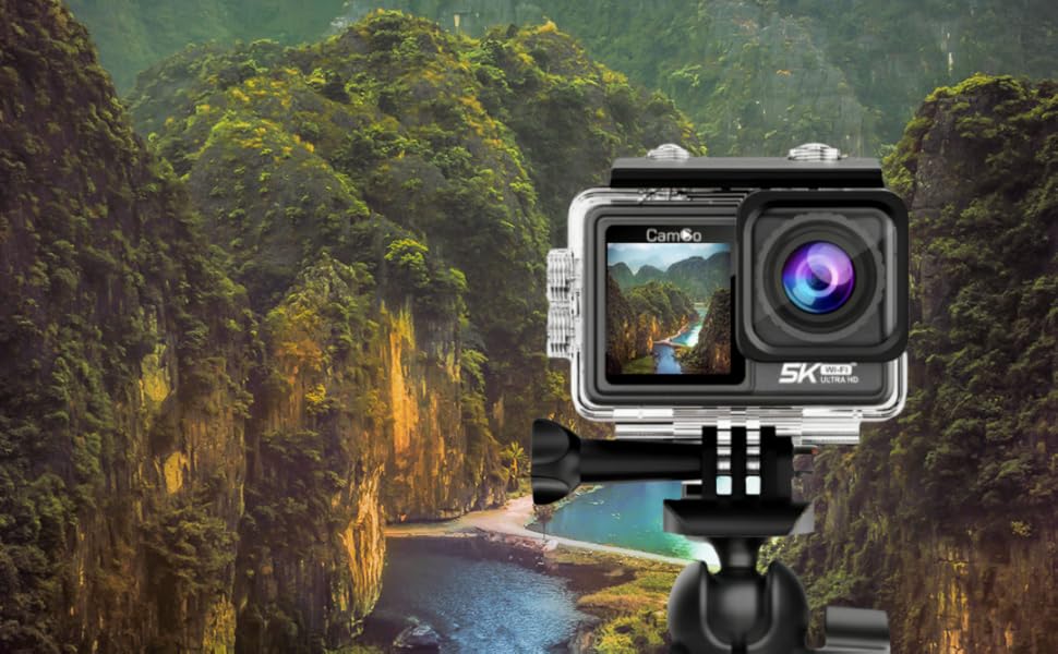 CamGo 5K 50MP WiFi Ultra HD Underwater Waterproof Camera 30M Sports
