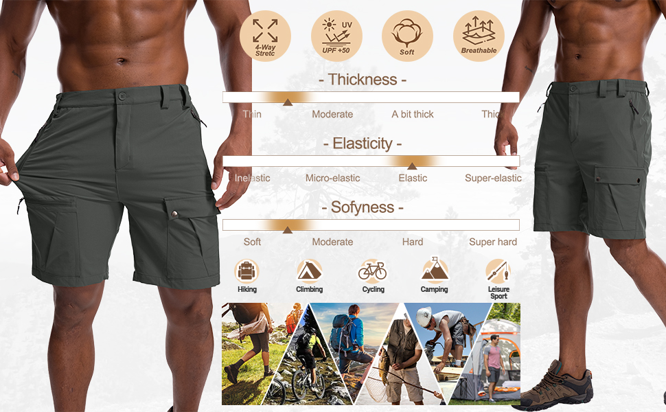 cargo shorts men,mens hiking shorts,hiking shorts men Lightweight Outdoor Work Shorts for Men