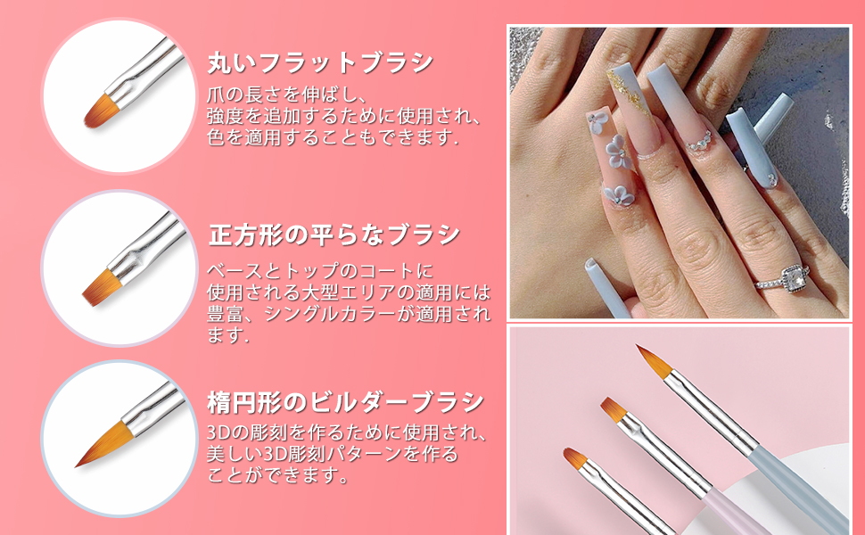 スカルプマスター ネイルアート用ブラシ 4本セット 楽天市場】ジェルネイルブラシ アクリル用ブラシ 6サイズ ネイル