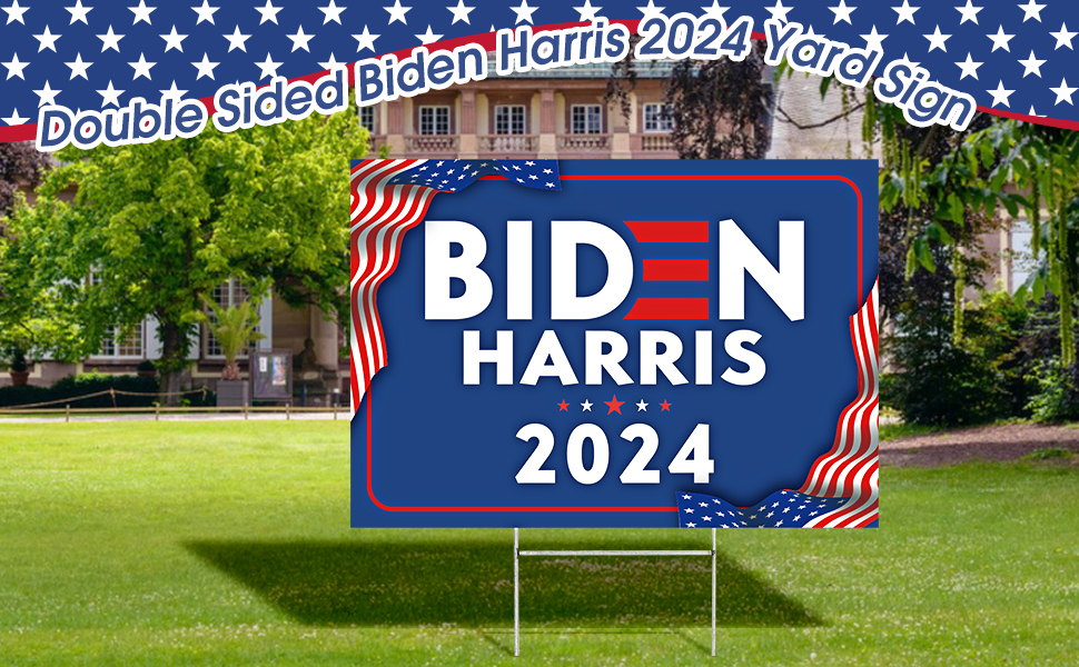 Biden 2024 Yard SignDouble Sided Printing17x12 inch Biden Harris 2024 Yard Sign