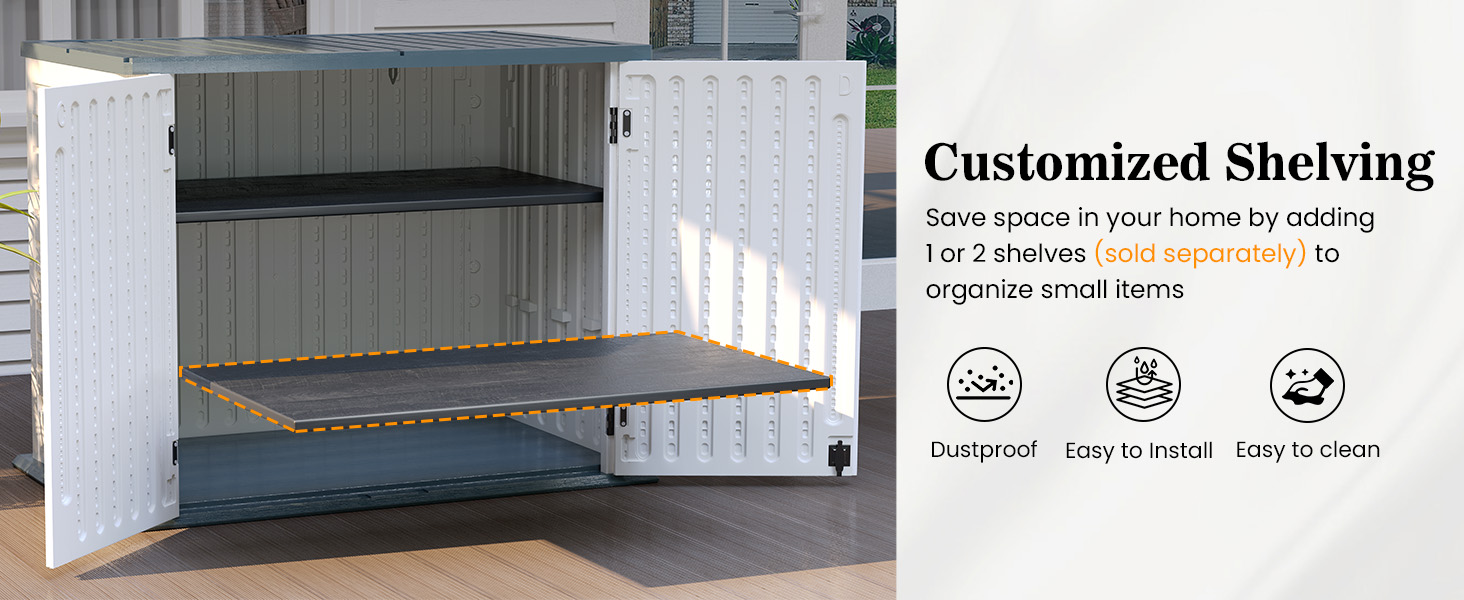 UDPATIO Outdoor Storage 35 Cu Ft, Resin Horizontal