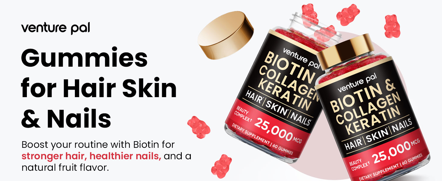 Biotin Gummies for Hair Skin & Nails