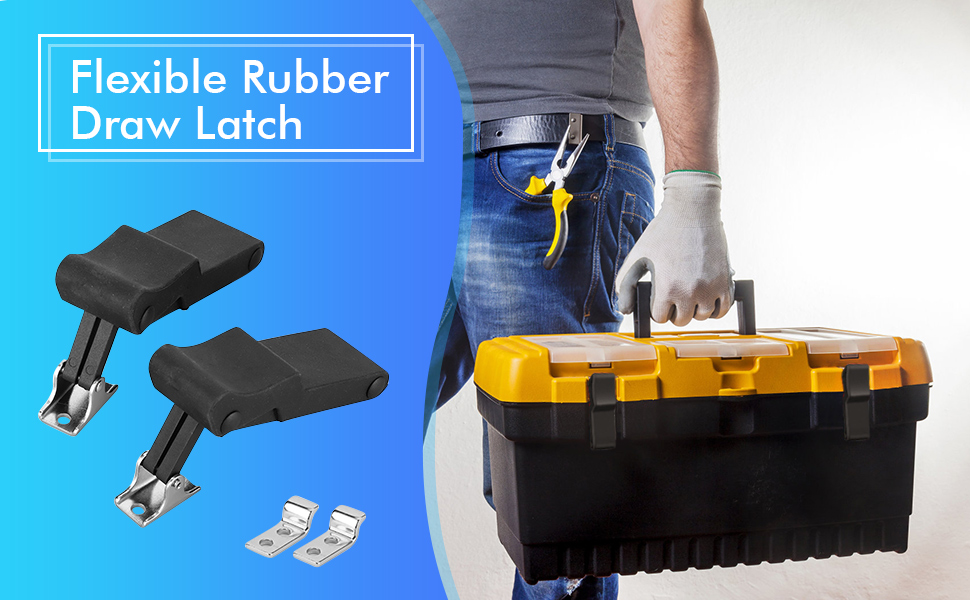 Flexible Rubber Draw Latch, 2pcs Front Storage Rack Rubber