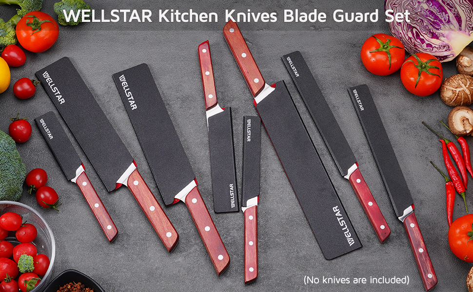 wellstar kitchen knives blade guards set 8 pack