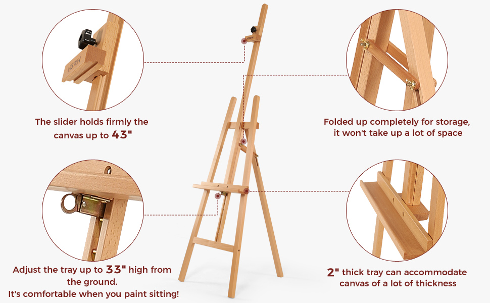 VISWIN Adjustable Height Display Easel 57" to 76", Holds