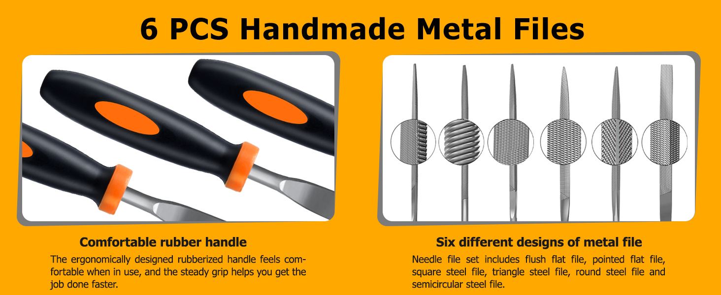 6 Pcs Juego de limas y escofinas