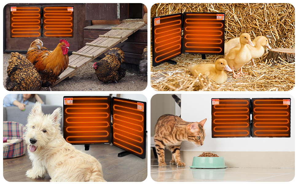 Keltne Foldable Chicken Coop Heater for Winter, 240W Large