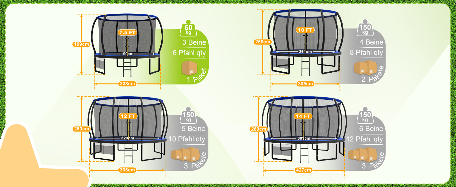 Devoko Outdoor Trampolin, TÜV GS-Zertifikat, Kindertrampolin mit Sicherheitsnetz F132748e 507a 405b Bd51 Eb7308fe444c. CR0,0,1464,600 PT0 SX1464 V1