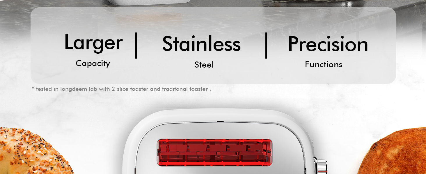 2 Slice Toaster with Extra Wide Slots & Removable Crumb Tray 6