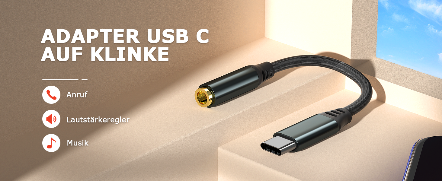 Adapter USB C auf Klinke USB C Kopfhörer Adapter HiFi DAC Aux auf USB C