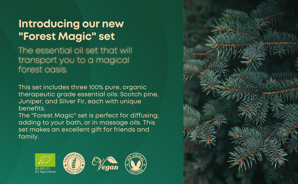 Our new "Forest Magic" set will transport you to a magical forest oasis.