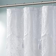 White Lace Shower Curtain
