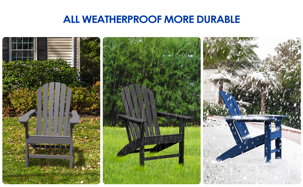 OTSUN Adirondack Chair Set of 4, Plastic Adirondack Chairs