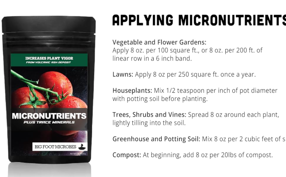 Big Foot Micronutrients Natural Trace Minerals for Plant Growth 8 oz Patio