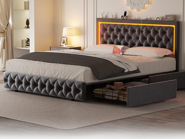 ラグシート/サイズ：220x295cm。 Queen1. Kanwyn Whitewash Queen Panel Bed with Storage Bench – Luna