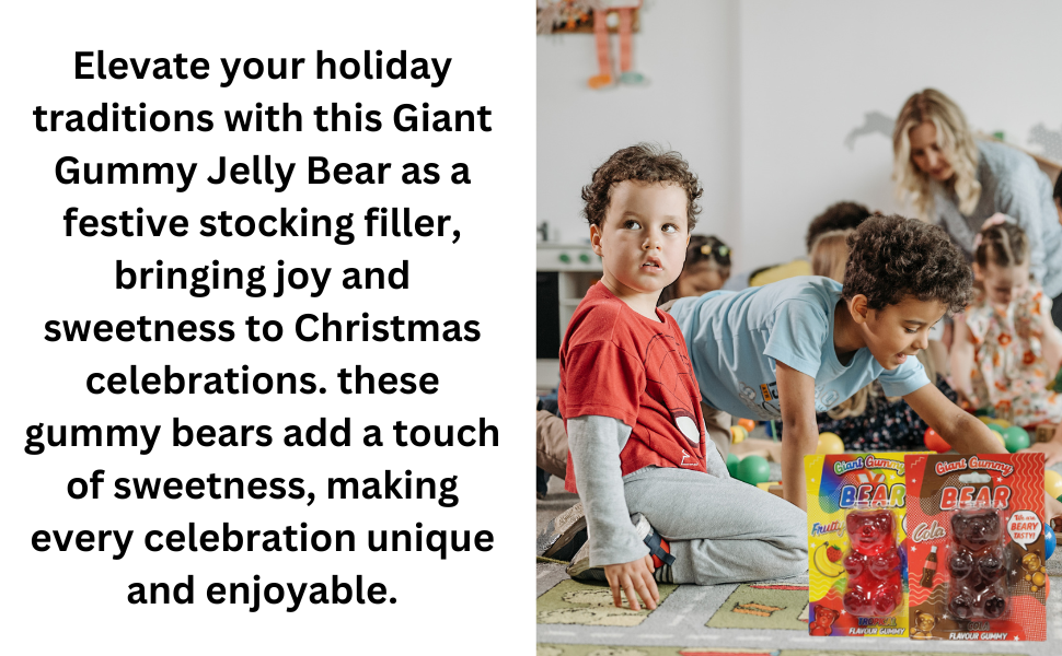 Giant Gummy Jelly Bear Sweet Xmas Stocking Filler Gift Mouth-Watering Christmas Delights Unique 