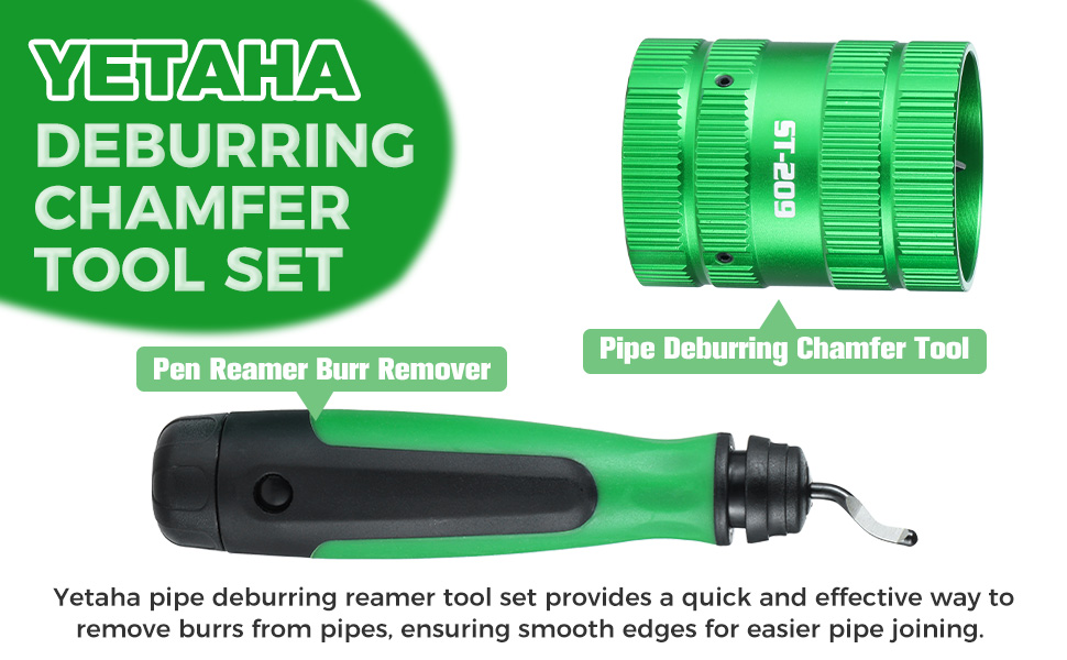 Yetaha Pipe Deburring Reamer Tool Set, Copper PVC Pipe Deburring Plumbing Tools, 1/4" to 15/8