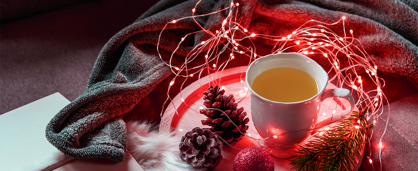 2 Pack Fairy Lights Battery Operated 200 LED 66Ft Silver Wire Starry