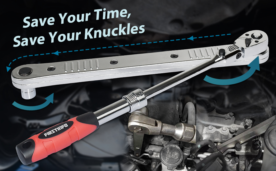 FIRSTINFO Impact Ready Offset Extension Wrench and Low Profile Socket