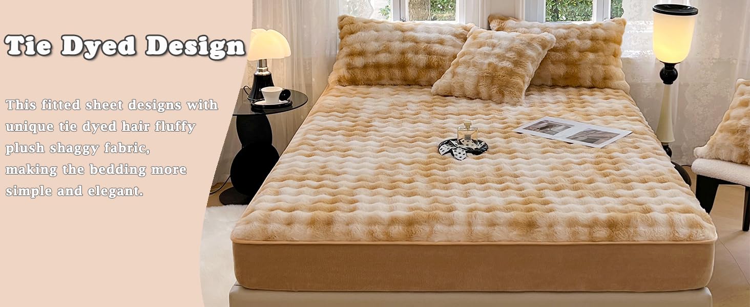 Plush Shaggy Fitted Sheet Full Size Velvet Fitted Sheet