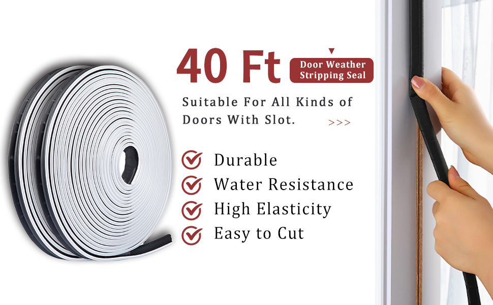 40 Feet Door Weather Stripping VShaped "Q" Foam Kerf Weatherstripping