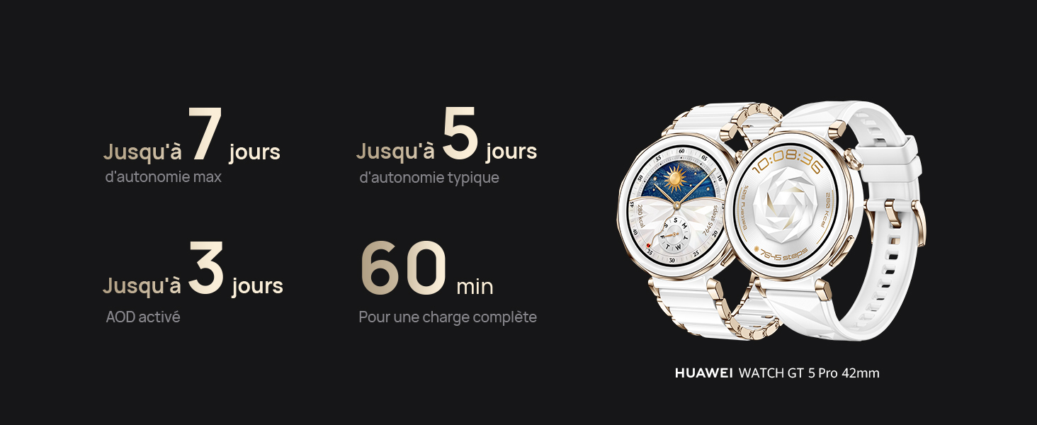 HUAWEI Watch GT 5 Pro 46mm Montre Connectée Titanium +FreeBuds 5i