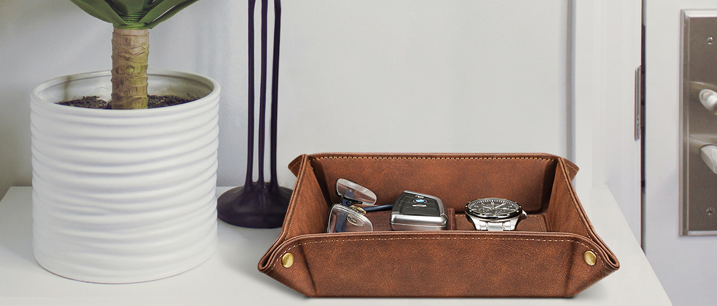 SITHON Valet Tray Desktop Storage Organizer Premium PU