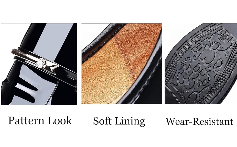 pattern leather dress shoes soft lining no-slip shoes