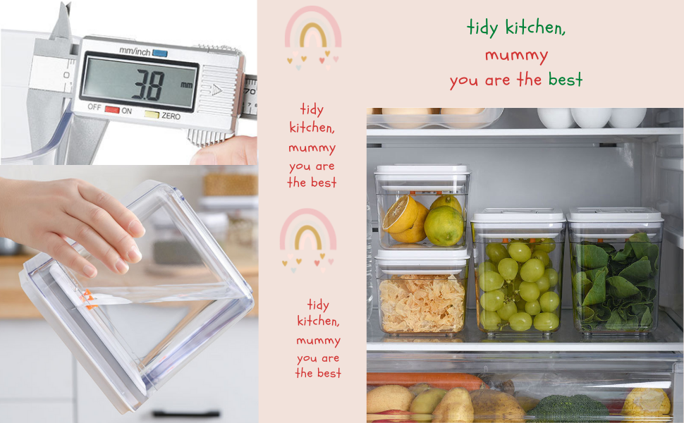 CLOVE Airtight Food Storage Containers for Kitchen Cupboard (Set of 3