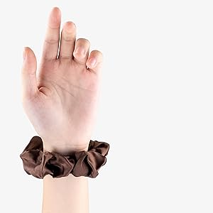 brown silk scrunchie
