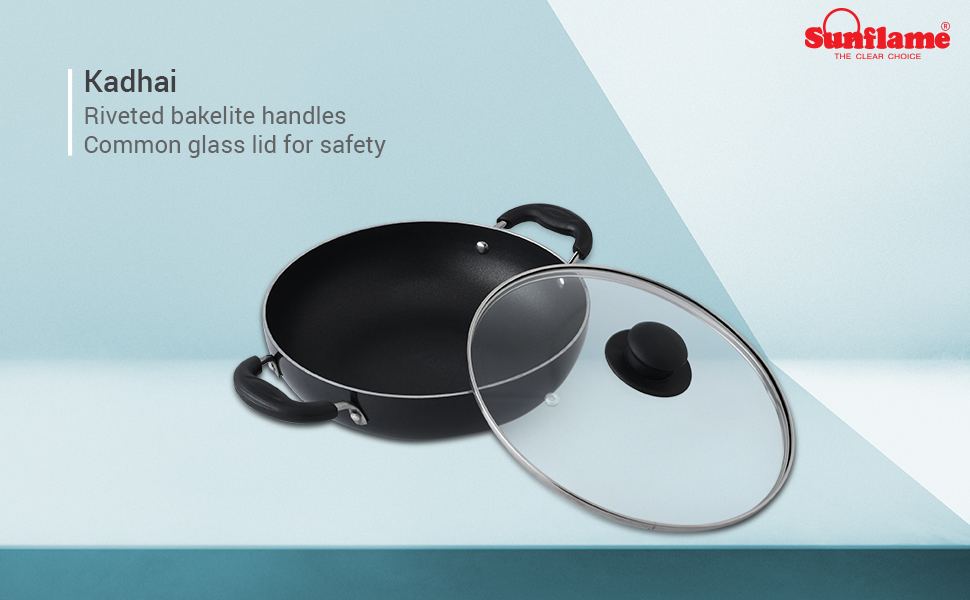 Buy SUNFLAME NonStick Aluminium Cookware Set (Silver) 5Pieces