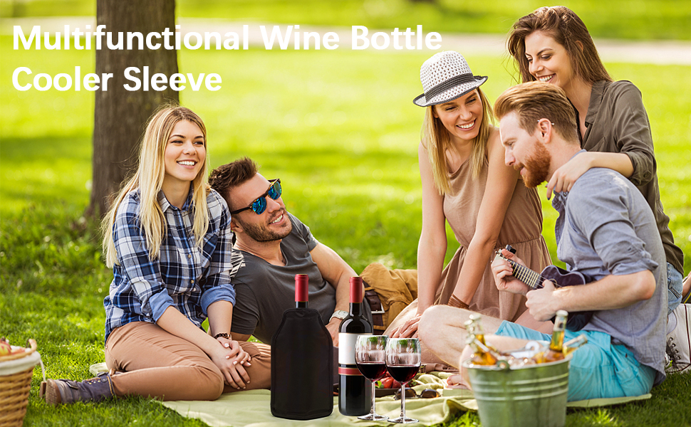 Wine Cooler Sleeve, Wine Bottle Gel Cooler Sleeve Freezer Chiller