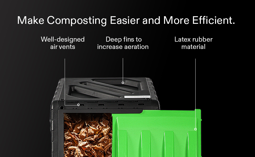 VIVOSUN Tumbling Composter, 18.5 Gallon Compost Bin, HeavyDuty Compost