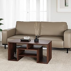 Engineered Wood Centre Table with Open Rack Storage container space for living room office home