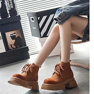 Amazon | [OIUYUE] 厚底ブーツ ショートブーツ ハイカット