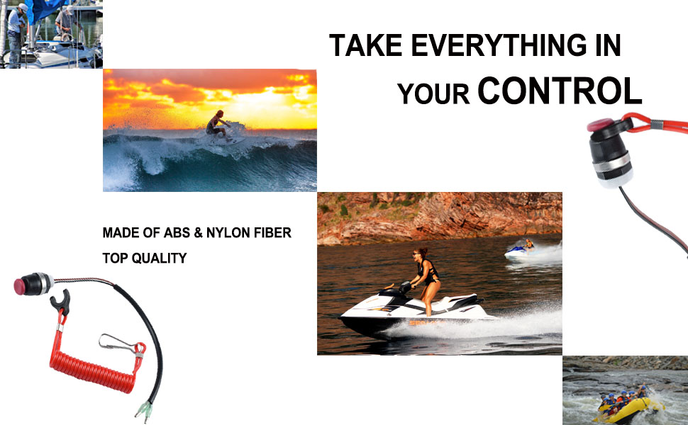 Marine Kill Switch Safety Stop Switch Lanyard for Marine