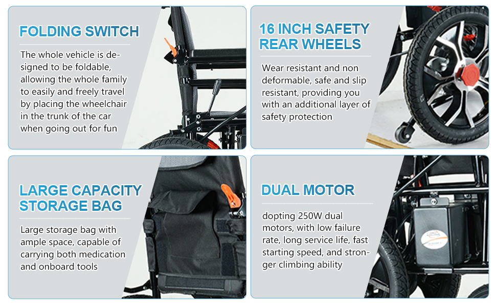 Electric Wheelchair for Adults Seniors, 500W All Terrain