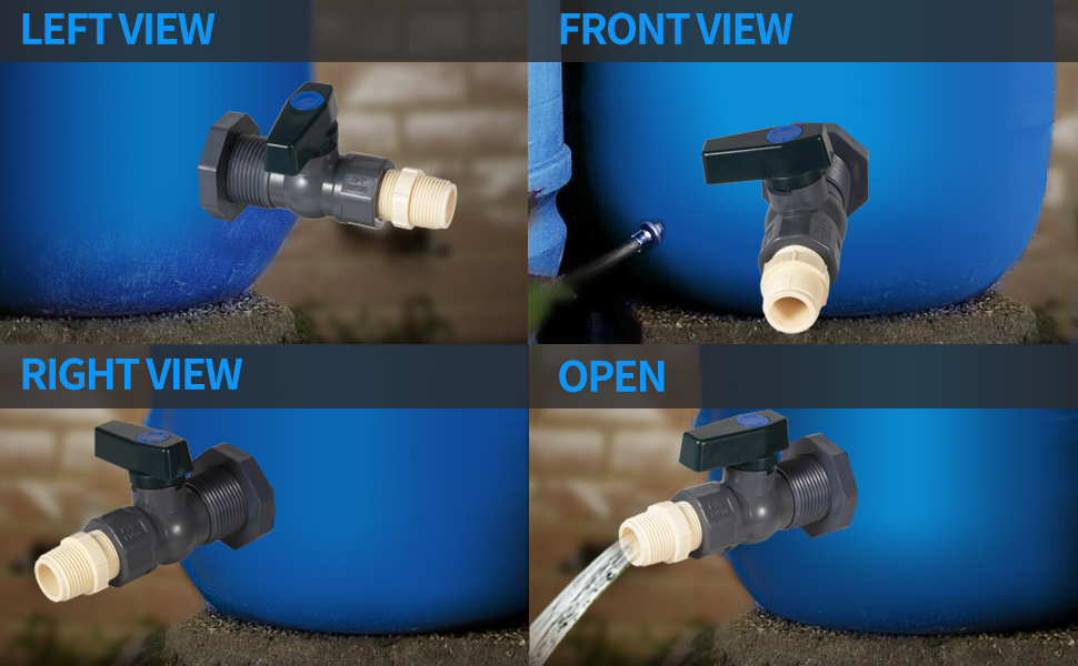 Rain Barrel Spigot, Suswillhit PVC Water Barrel Diverter