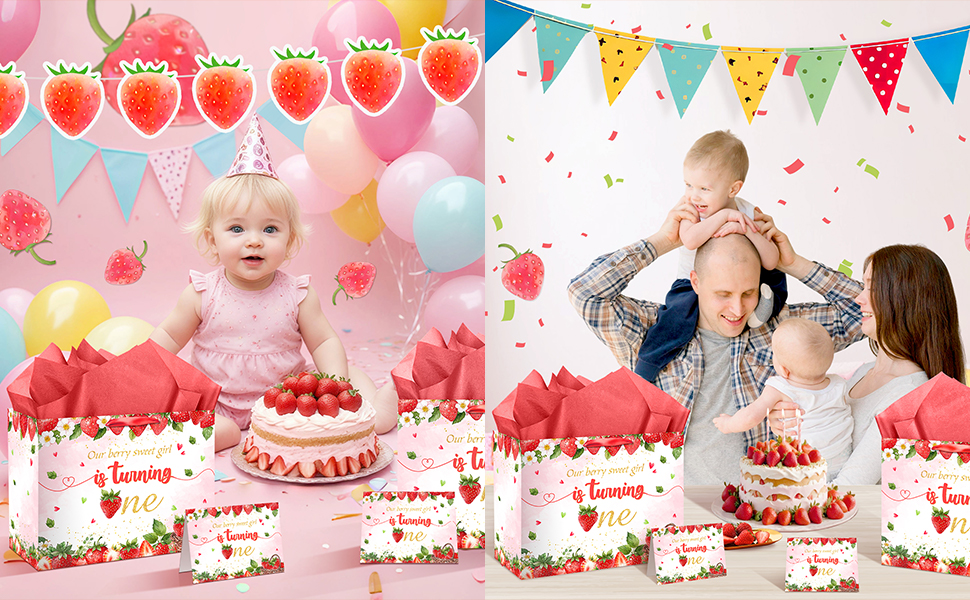 Woosytoo Strawberry 1st Birthday Gift Bag Berry First
